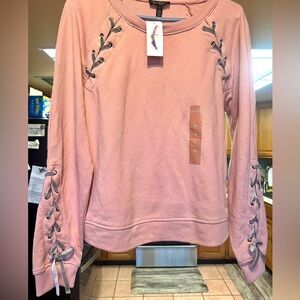 Jessica Simpson velvet lace up long sleeve top NWT